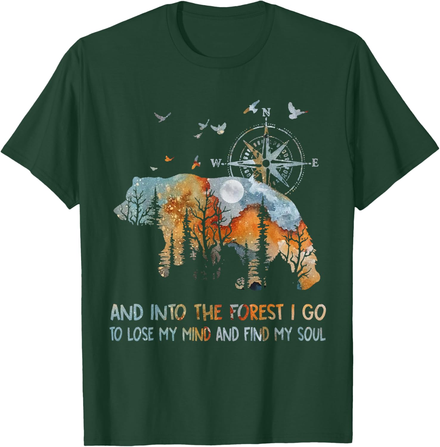 and Into The Forest I Go to Lose My Mind Camping Bear T-Shirt - T-Shirt | Forest