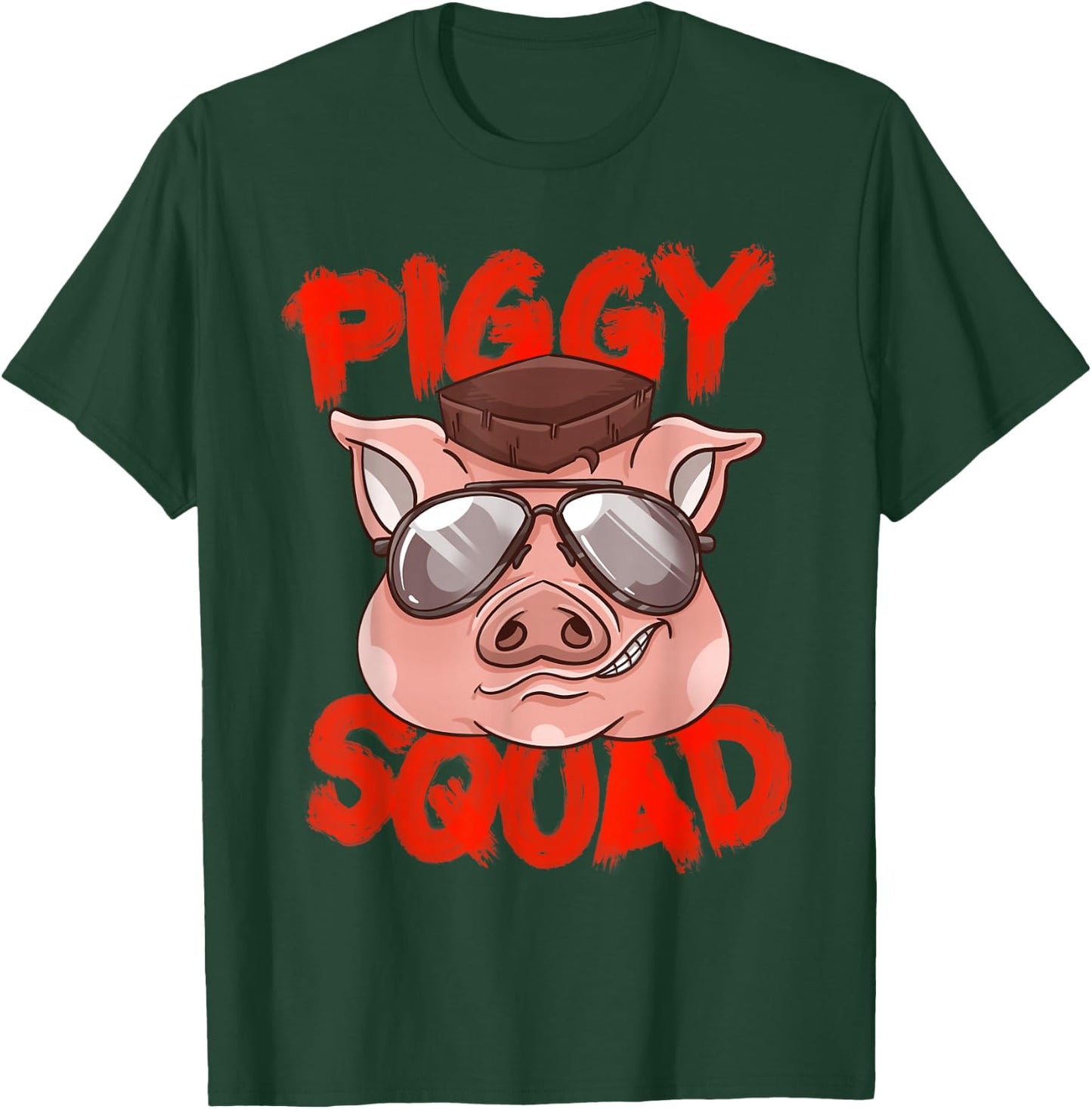 Piggy Squad | Cute Pig Farmer Animal Lovers Funny Farm Gift T-Shirt - T-Shirt | Forest
