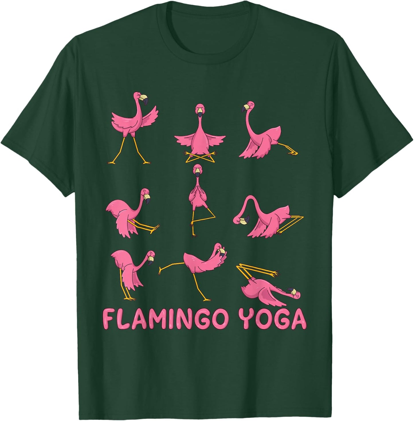 Funny Yoga Shirt Flamingo Yoga Meditation Spiritual Zen T-Shirt - T-Shirt | Forest
