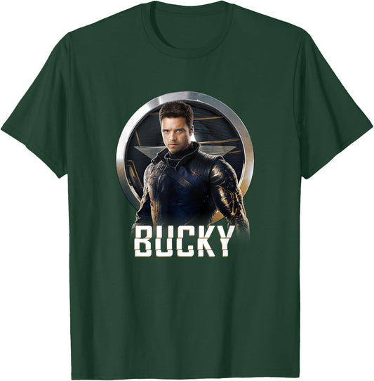Marvel Falcon & Winter Soldier Bucky Shield Portrait V2 T-Shirt - T-Shirt | Forest
