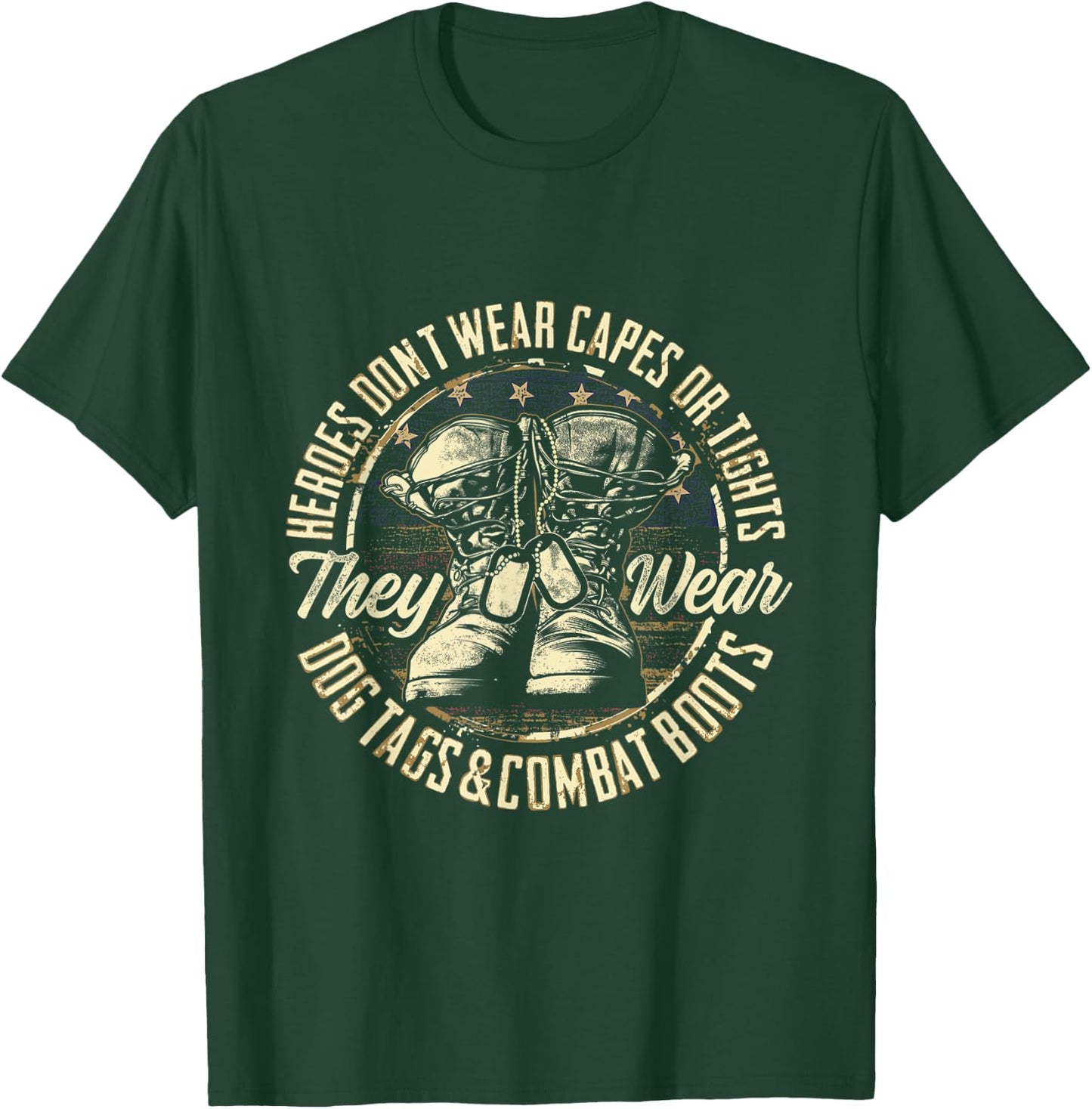 Military War Veterans Army Superhero T-Shirt - T-Shirt | Forest
