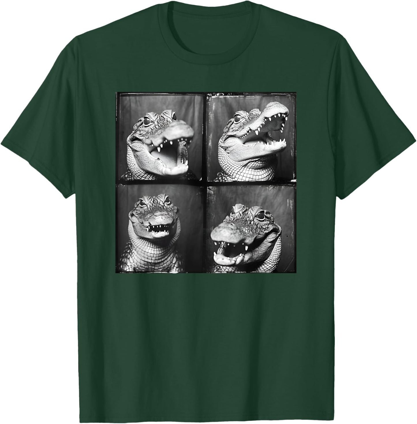 Crocodile Lover Photostrip Quirky Alligator Funny Animal T-Shirt - T-Shirt | Forest