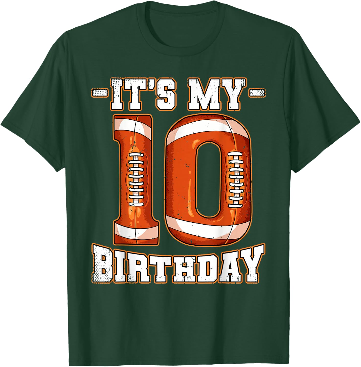 10th Birthday Football T-Shirt - T-Shirt | Forest