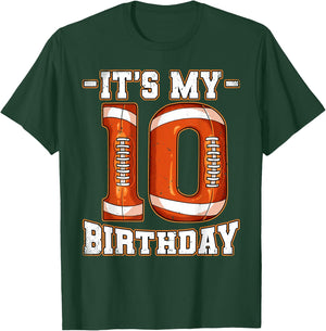 10th Birthday Football T-Shirt - T-Shirt | Forest