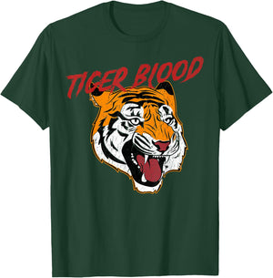 Tiger Blood Distressed Roaring Tiger Graphic T-Shirt - T-Shirt | Forest