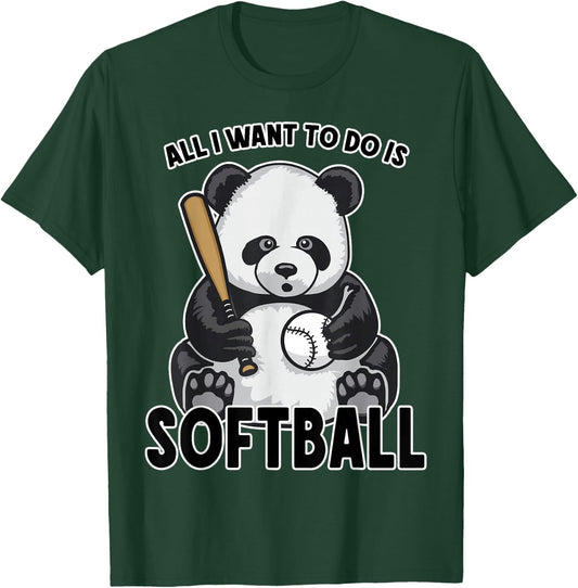 Panda Softball "Alles was ich want" ("Alles was ich want") is a T-Shirt - T-Shirt | Forest