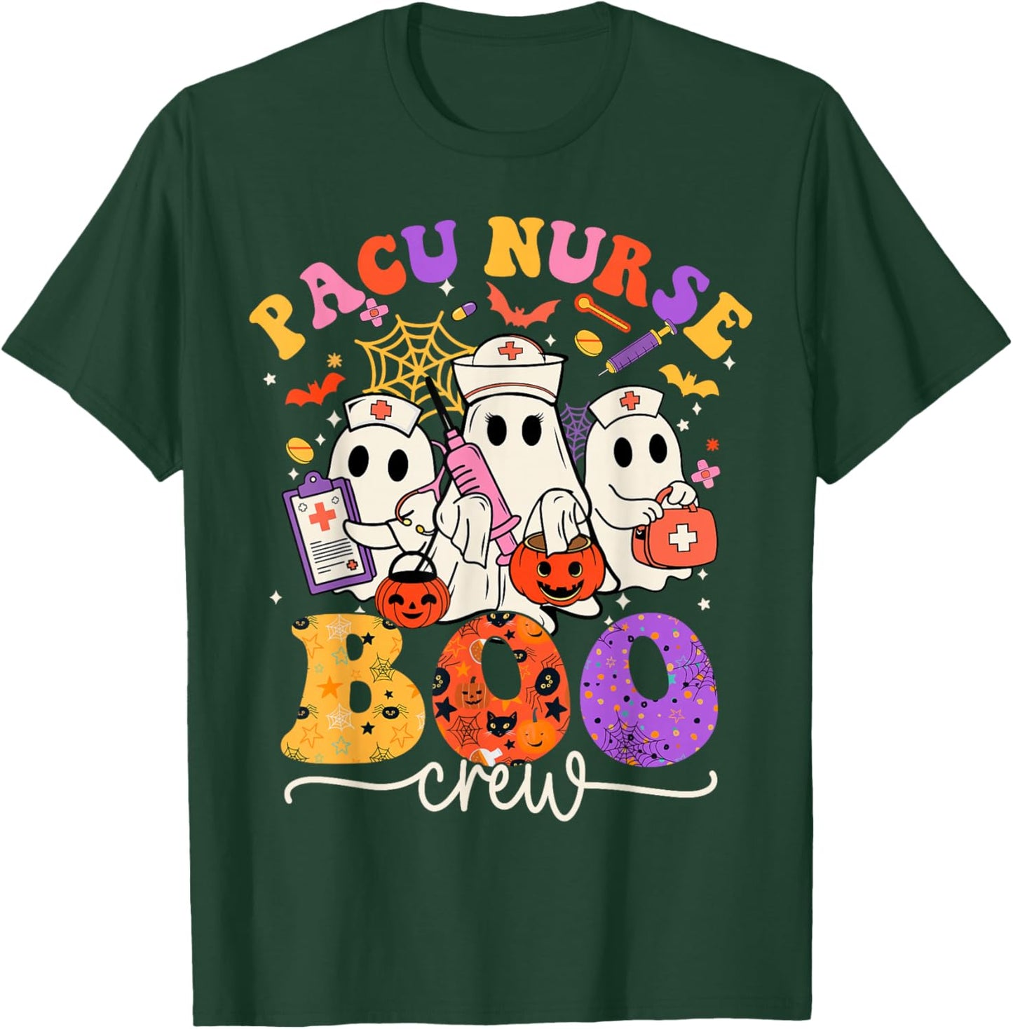 PACU Boo Crew Costume Funny Nurse Ghost Halloween T-Shirt - T-Shirt | Forest