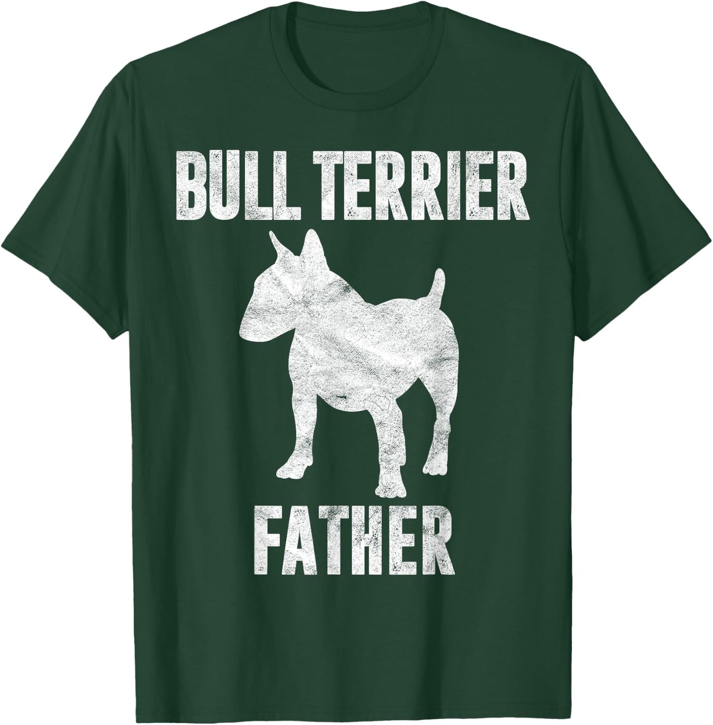 Vintage Bull Terrier Dad Gift Bully Father Dog Papa Lover T-Shirt - T-Shirt | Forest