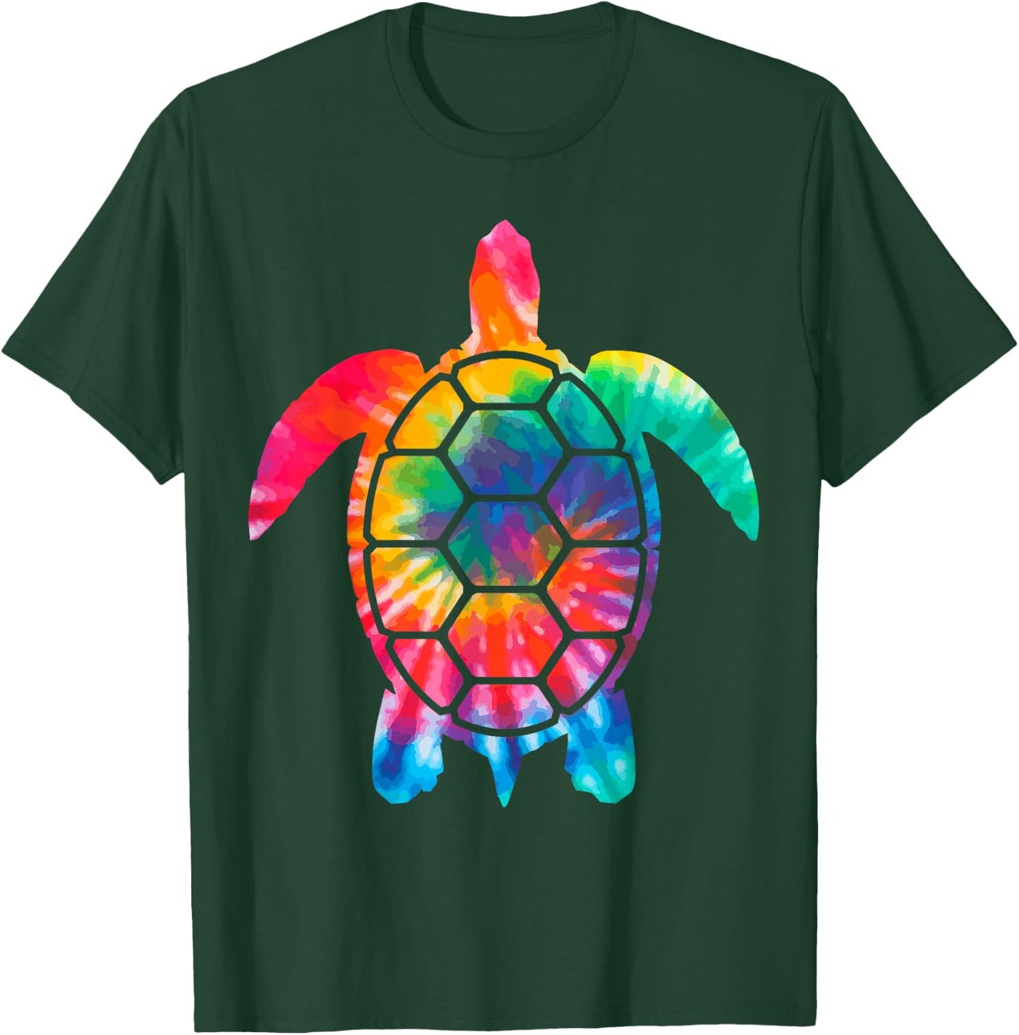 Turtle Tie Dye Hippie Diving Diver Gift T-Shirt - T-Shirt | Forest