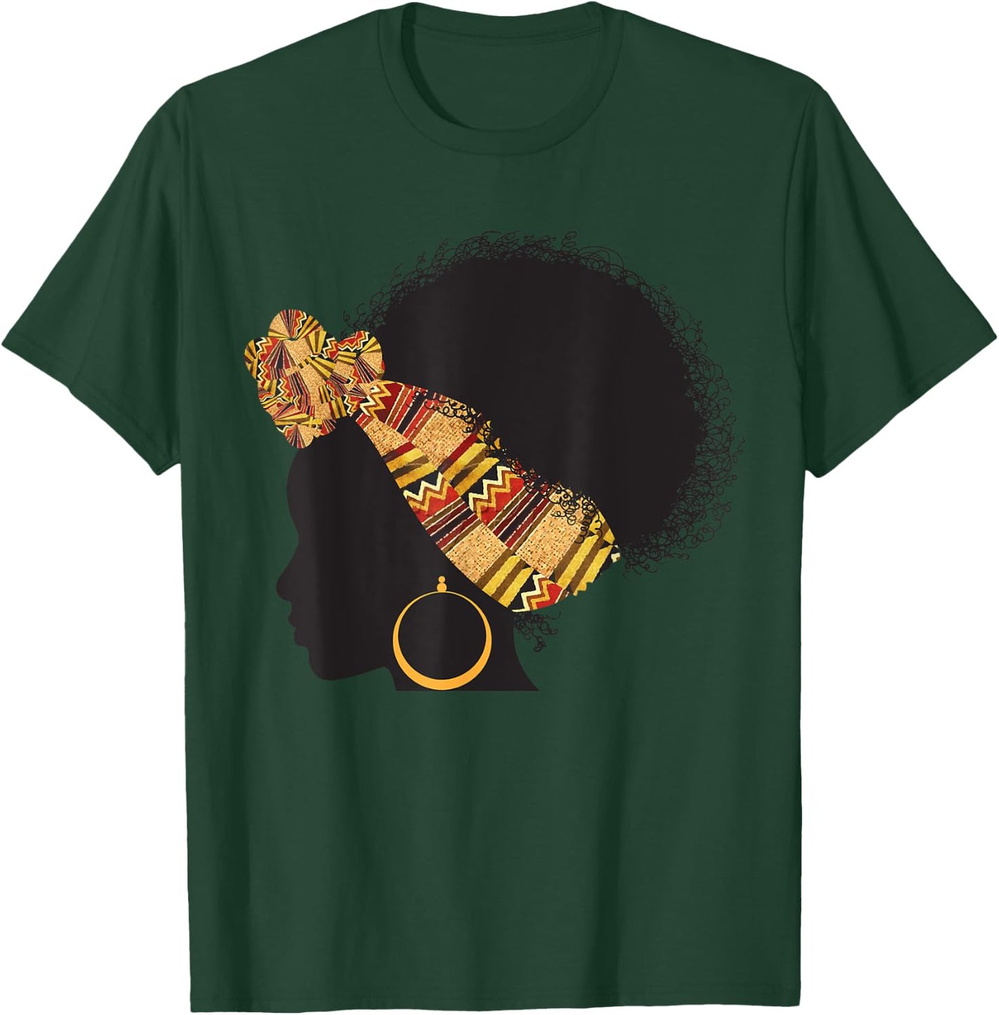 Funny Kente Cloth Head Wrap Gift African American Women T-Shirt - T-Shirt | Forest