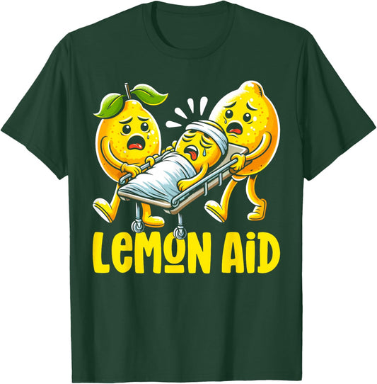 Lemon Aid Funny Lemonade Pun Summer Fruit Lemon Juice Lover T-Shirt - T-Shirt | Forest