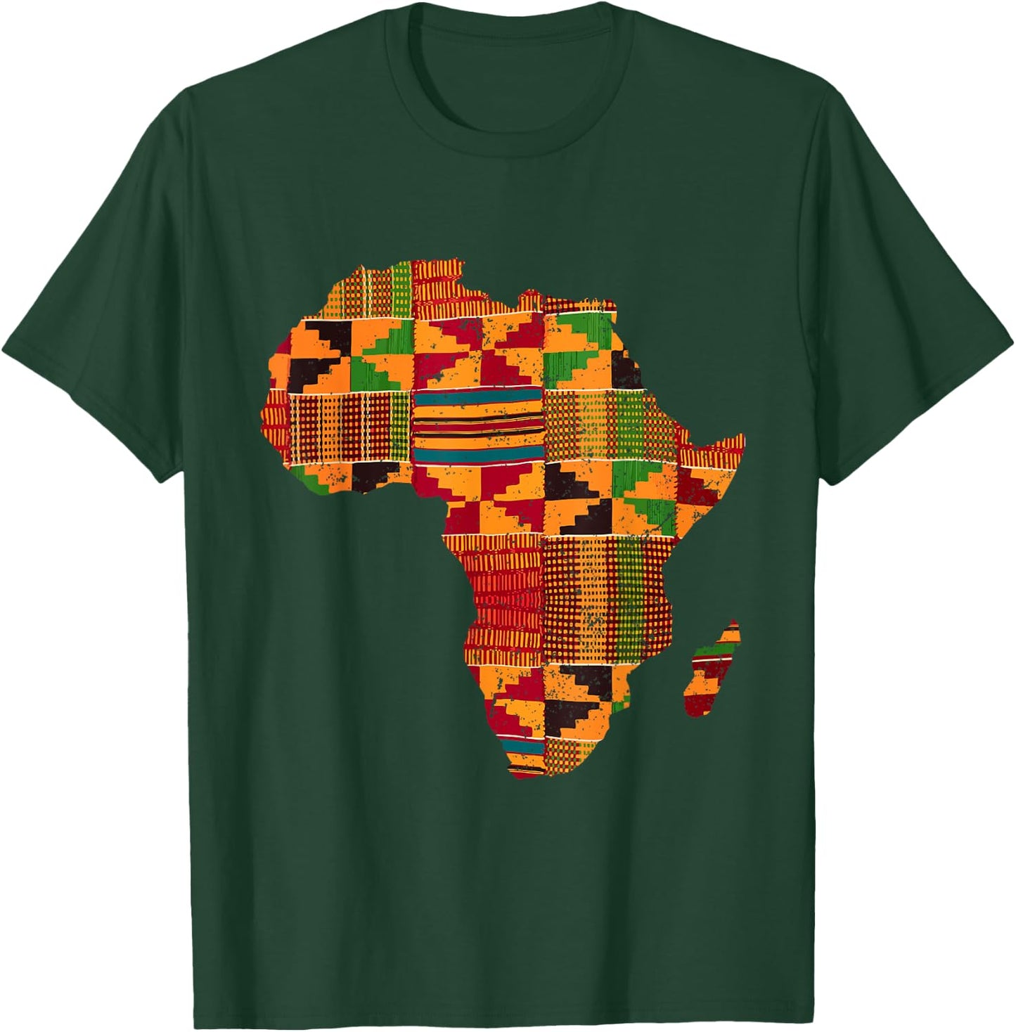 Cool Africa Map Kente Cloth Gift Women African Lover T-Shirt - T-Shirt | Forest