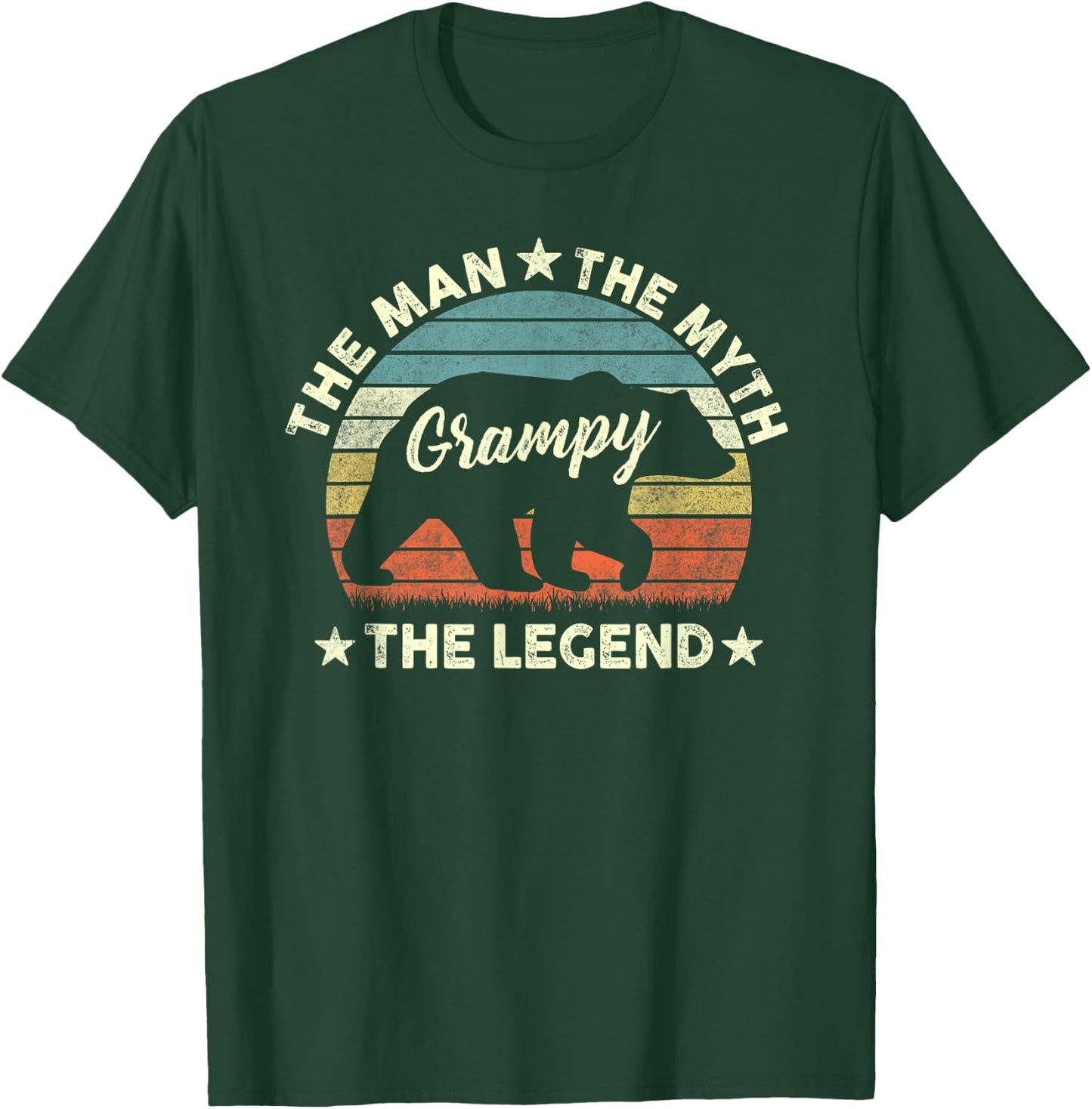 Grampy Bear Shirt Gift Father's Day The Man Myth Legend T-Shirt - T-Shirt | Forest