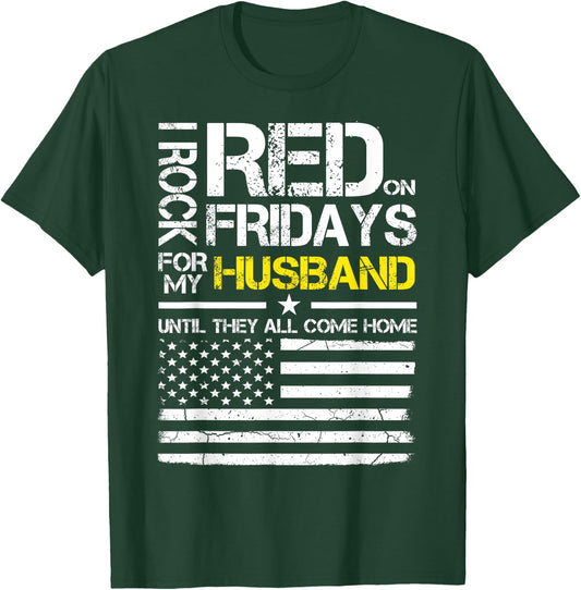 Red Friday Military Wife Shirt Wear Red For My Husband T-Shirt - T-Shirt | Forest