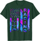 Tie Dye Heartbeat Checkered Flag Racing Patriotic Race Life Men T-Shirt - T-Shirt | Forest