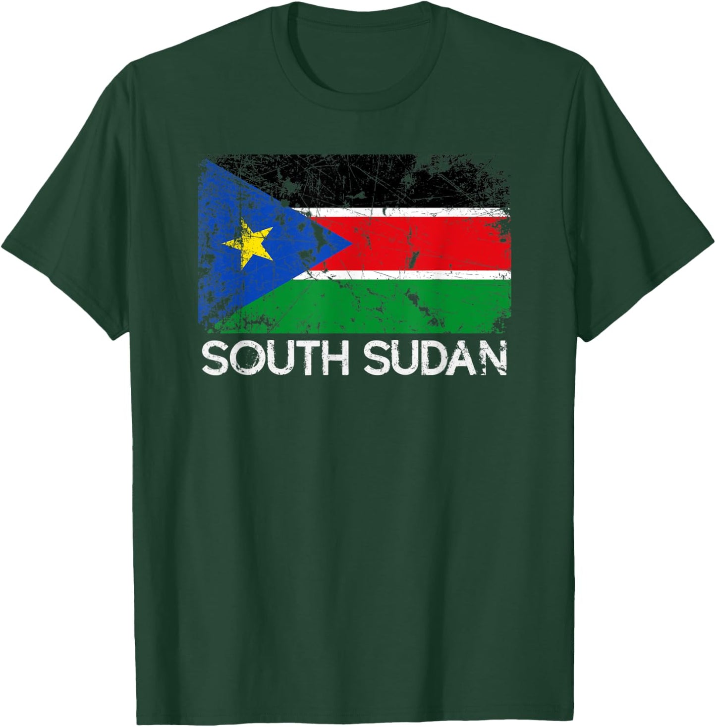 South Sudanese Flag | Vintage Made In South Sudan Gift T-Shirt - T-Shirt | Forest