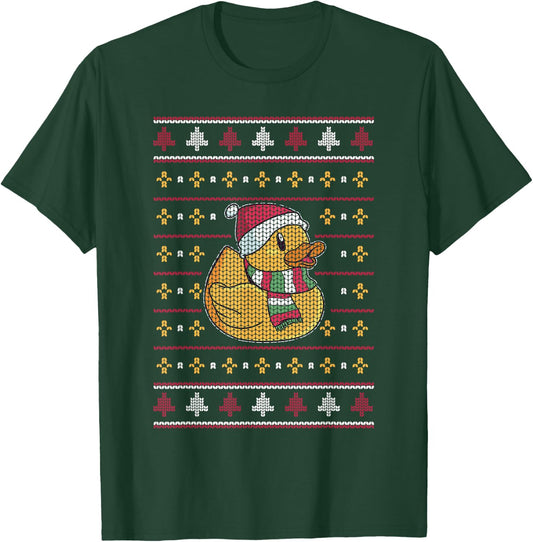 Cute Rubber Duckie Duck Christmas Santa Clause T-Shirt - T-Shirt | Forest