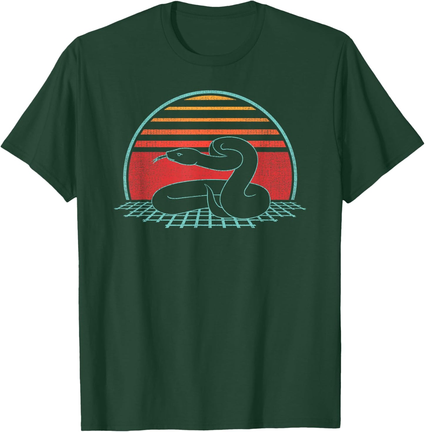 Snake Lover Serpent Reptile Retro Vintage 80s Style T-Shirt - T-Shirt | Forest