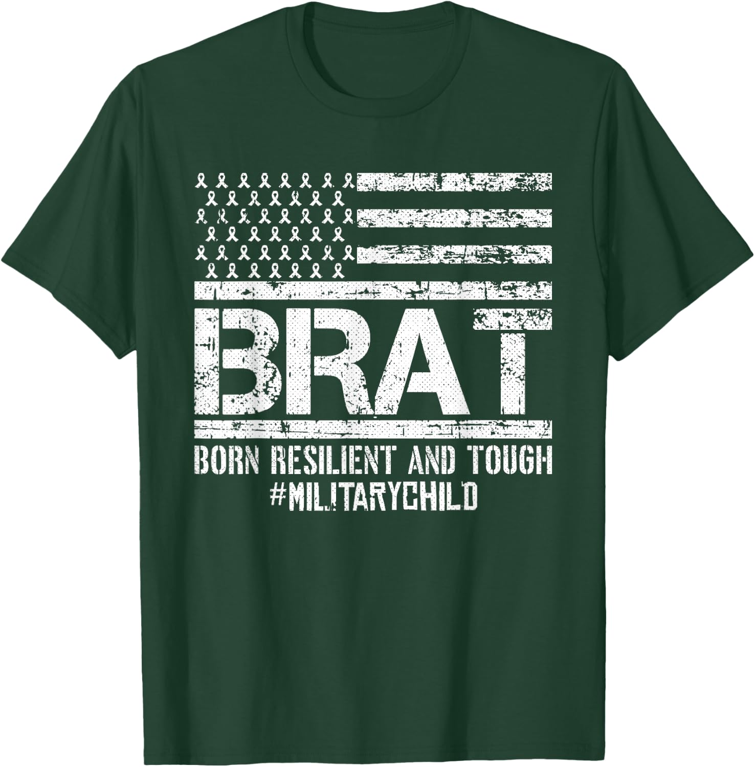 American Flag Month Of The Military Child Army Soldier Kids T-Shirt - T-Shirt | Forest