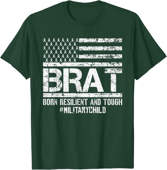 American Flag Month Of The Military Child Army Soldier Kids T-Shirt - T-Shirt | Forest