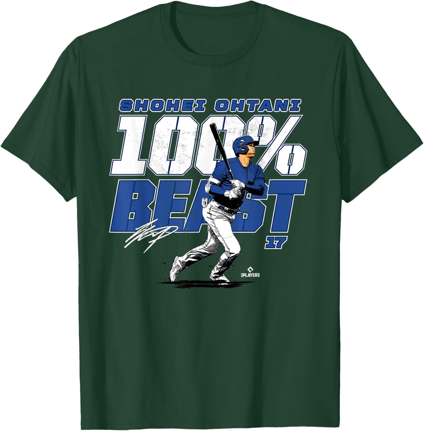 100 Percent Beast Shohei Ohtani Los Angeles Baseball MLBPA T-Shirt - T-Shirt | Forest