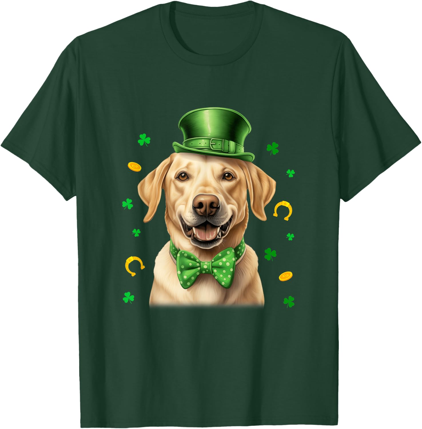 Labrador St Patricks Day Leprechaun Shamrock Irish T-Shirt - T-Shirt | Forest