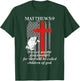 Thin Red Line Fireman Cross Bible Verse Firefighter USA Flag T-Shirt - T-Shirt | Forest