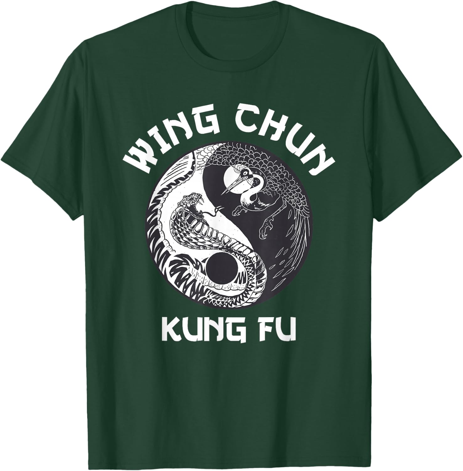 Wing Chun Yin Yang Snake Crane T-Shirt - T-Shirt | Forest