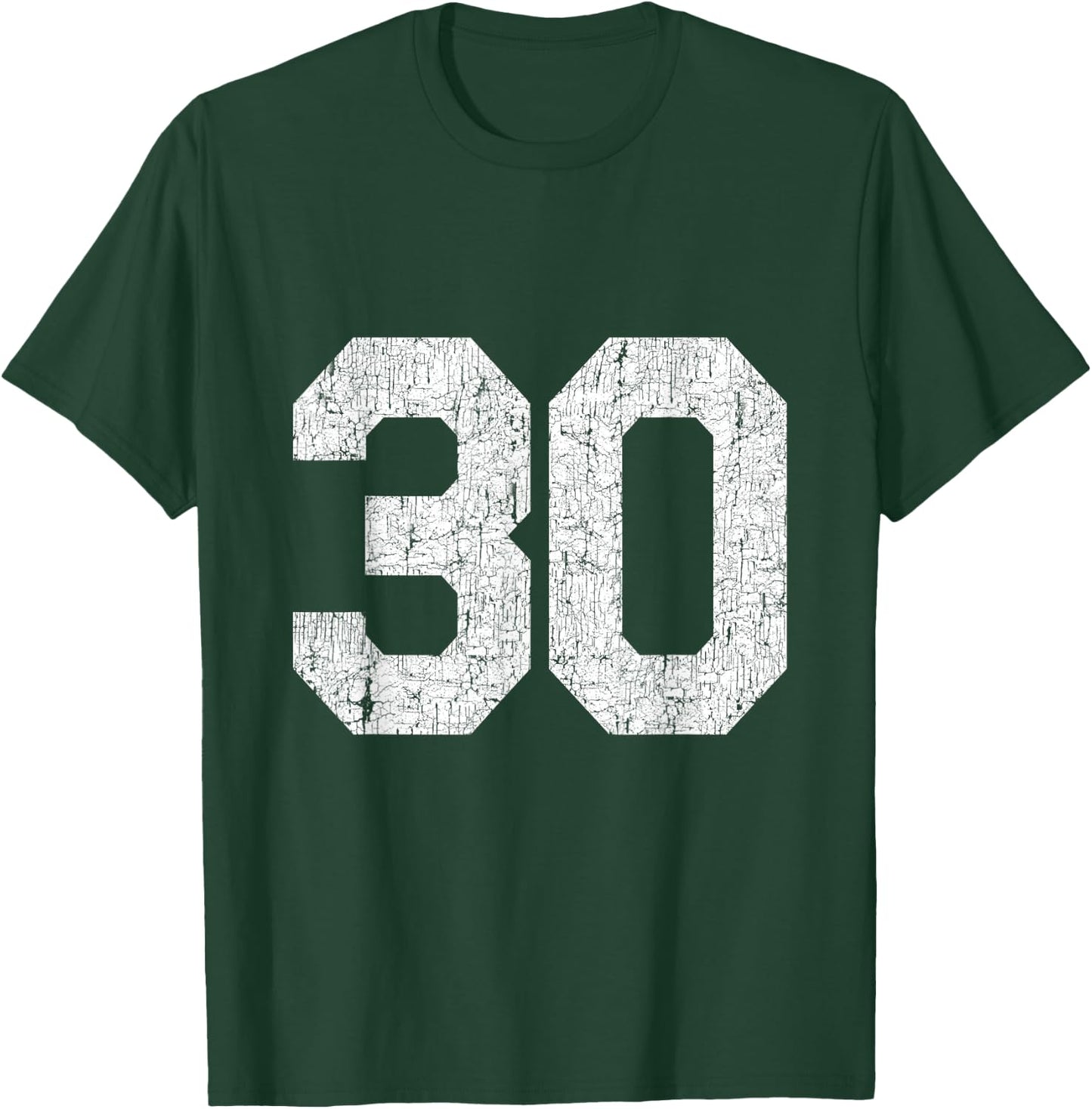 #30 Jersey Uniform Varsity Sports Number, 30th Birthday T-Shirt - T-Shirt | Forest