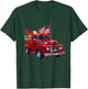 Red Truck With Flowers American Flag Happy 4th Of July Women Men T-Shirt - T-Shirt | Forest