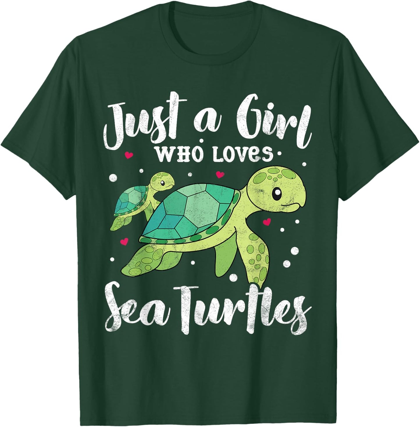 Just A Girl Who Loves Sea Turtle Women Gift Kids Mom Lover T-Shirt - T-Shirt | Forest