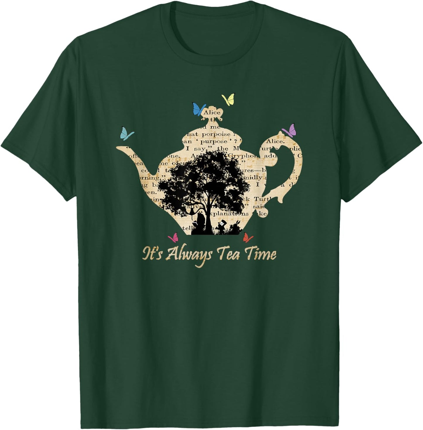 Alice in Wonderland Vintage Tea Time T-Shirt - T-Shirt | Forest