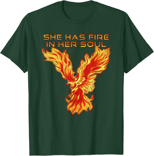 Phoenix Bird She Has Fire In Her Soul T-Shirt - T-Shirt | Forest