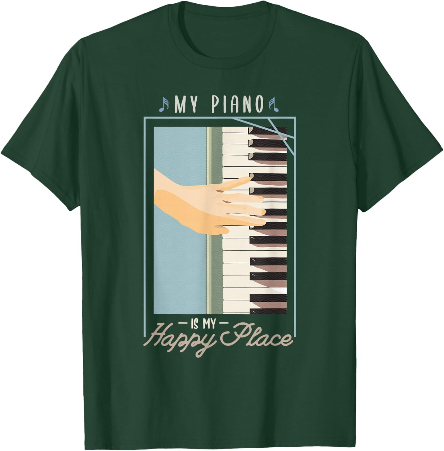 My piano is my happy place Gifts for a Piano player Jazz T-Shirt - T-Shirt | Forest