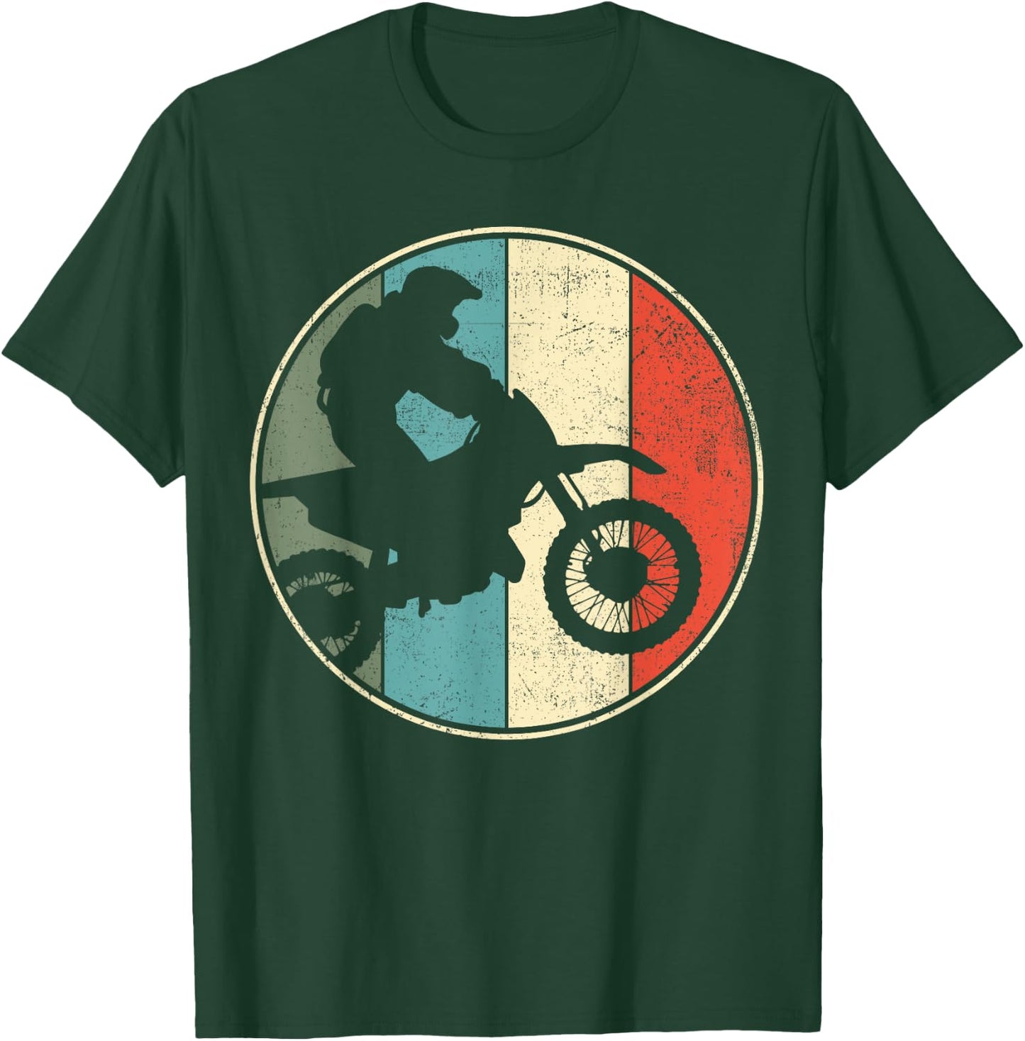 Motocross Dirt Bike Retro Vintage T-Shirt - T-Shirt | Forest