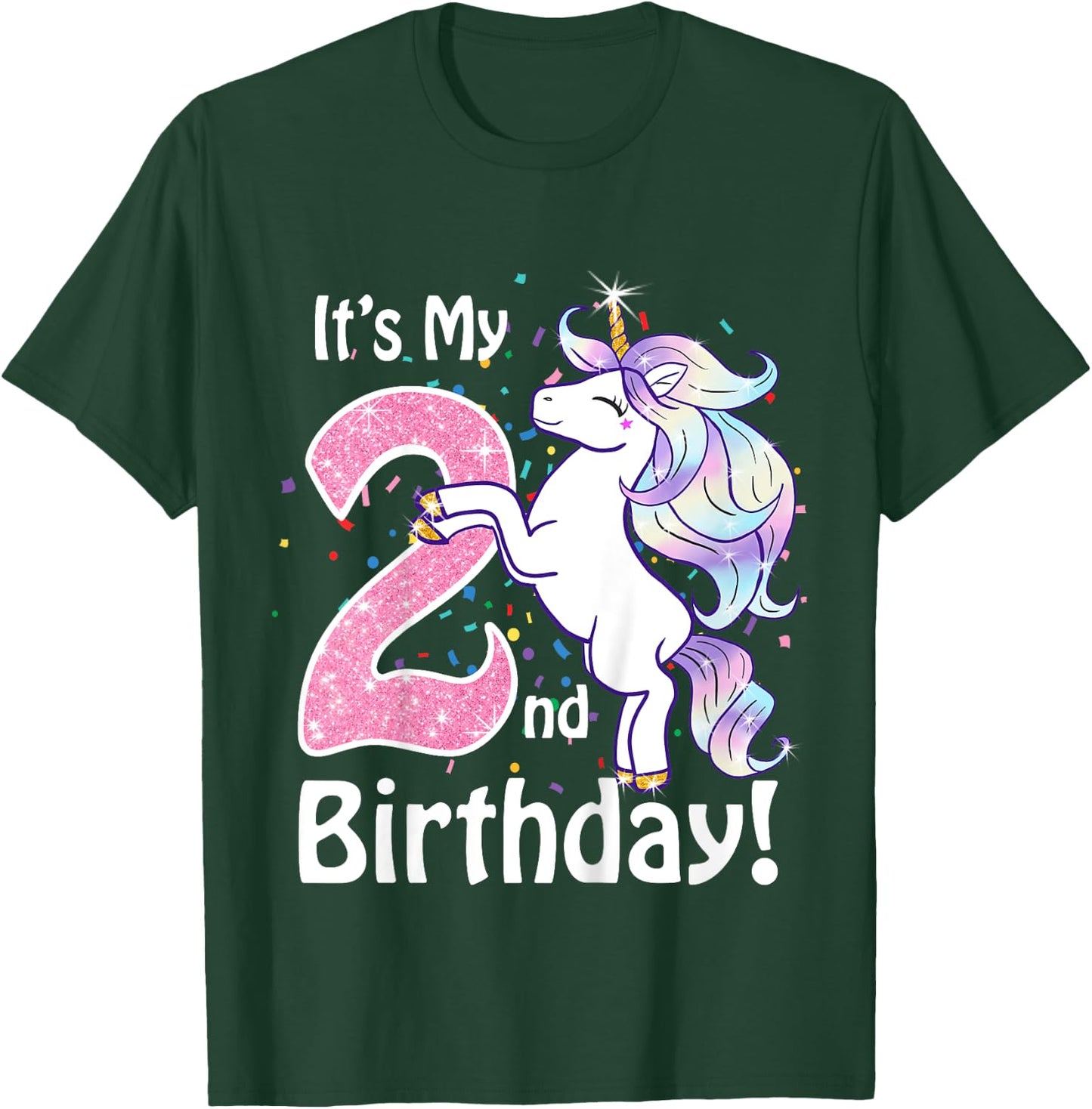 Its My 2nd Birthday Unicorn Outfits for toddler girls gift T-Shirt - T-Shirt | Forest
