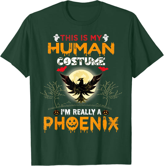 This Is My Human Costume I'm Really A Phoenix Bird Halloween T-Shirt - T-Shirt | Forest