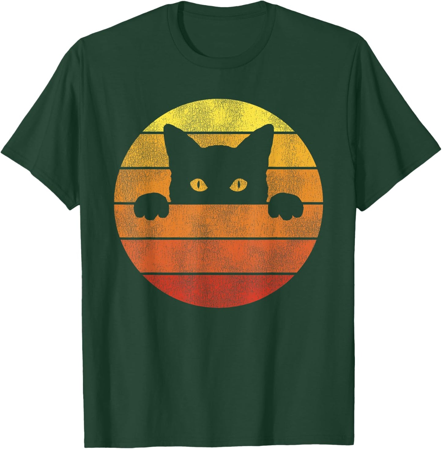 Retro Cat Shirt Vintage Funny Cat Men Women Girls Kids T-Shirt - T-Shirt | Forest