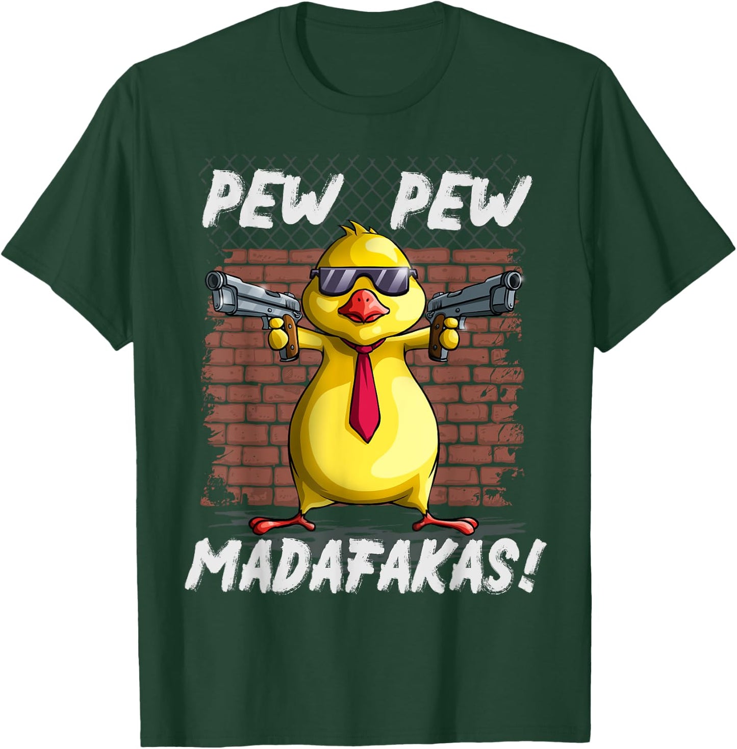 Funny Chicks PewPewPew Madafakas Crazy Chick Pew Gift T-Shirt - T-Shirt | Forest