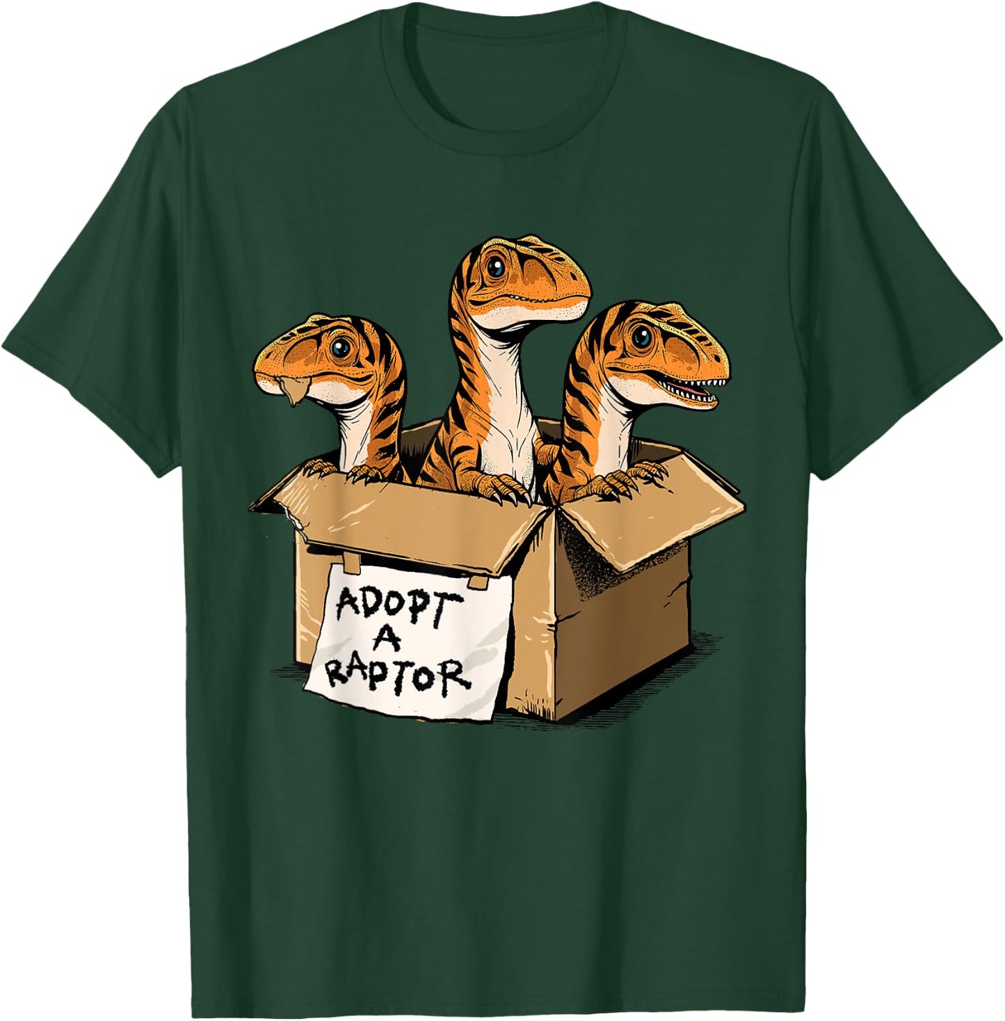 Raptor Shirt Adopt A Raptor Box Funny Dinosaur Adoption T-Shirt - T-Shirt | Forest