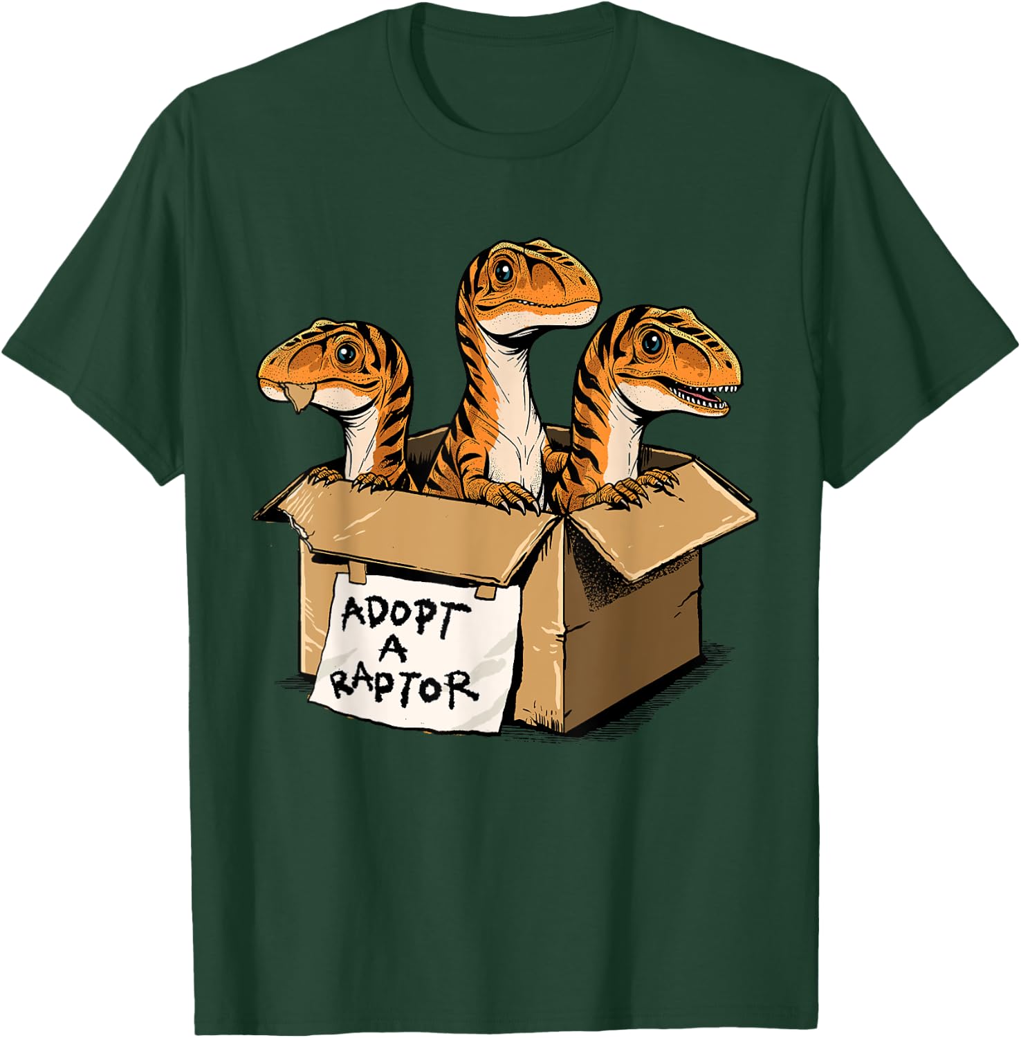 Raptor Shirt Adopt A Raptor Box Funny Dinosaur Adoption T-Shirt - T-Shirt | Forest