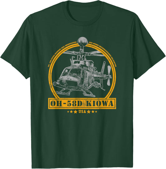 OH-58D Kiowa Warrior Helicopter T-Shirt - T-Shirt | Forest