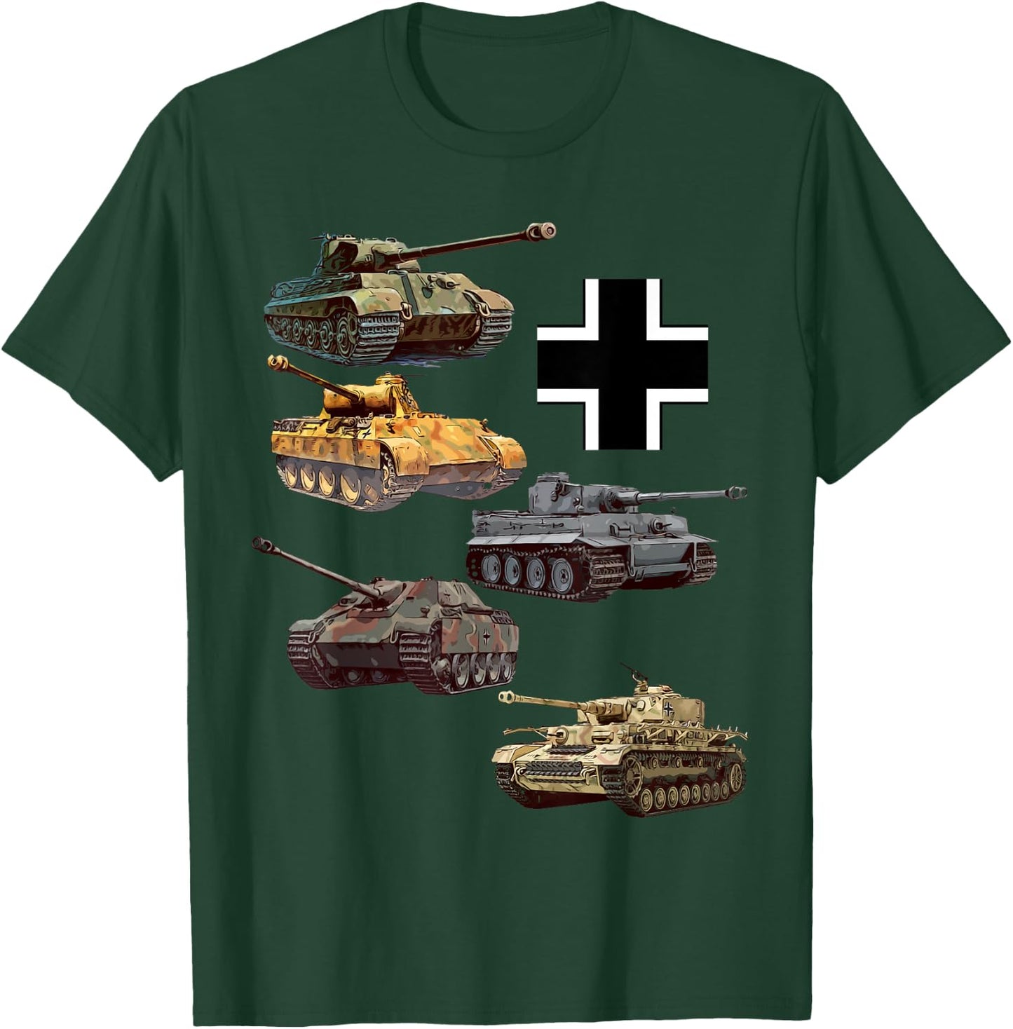 German Tanks WW2 V Panther Jagdpanther Tiger 1 Tiger 2 T-Shirt - T-Shirt | Forest