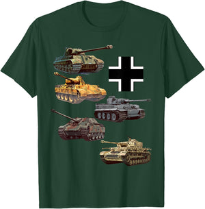 German Tanks WW2 V Panther Jagdpanther Tiger 1 Tiger 2 T-Shirt - T-Shirt | Forest