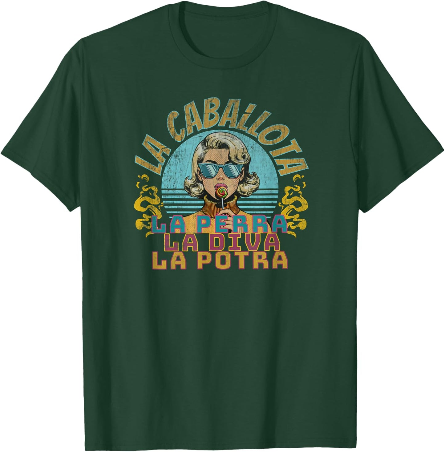 Reggaeton 90s Vintage Girldfriend La Caballota Latin Dancing T-Shirt - T-Shirt | Forest