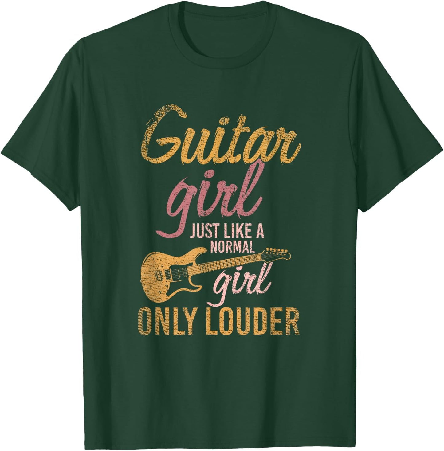Girl's Gift Guitarist Music Guitar T-Shirt - T-Shirt | Forest