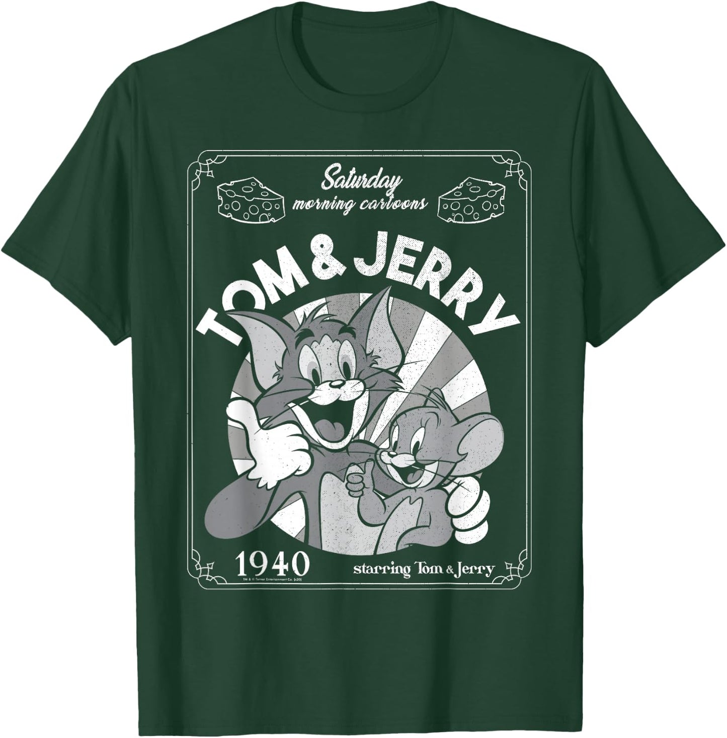 Tom And Jerry Saturday Morning Cartoons 1940 Portrait T-Shirt - T-Shirt | Forest