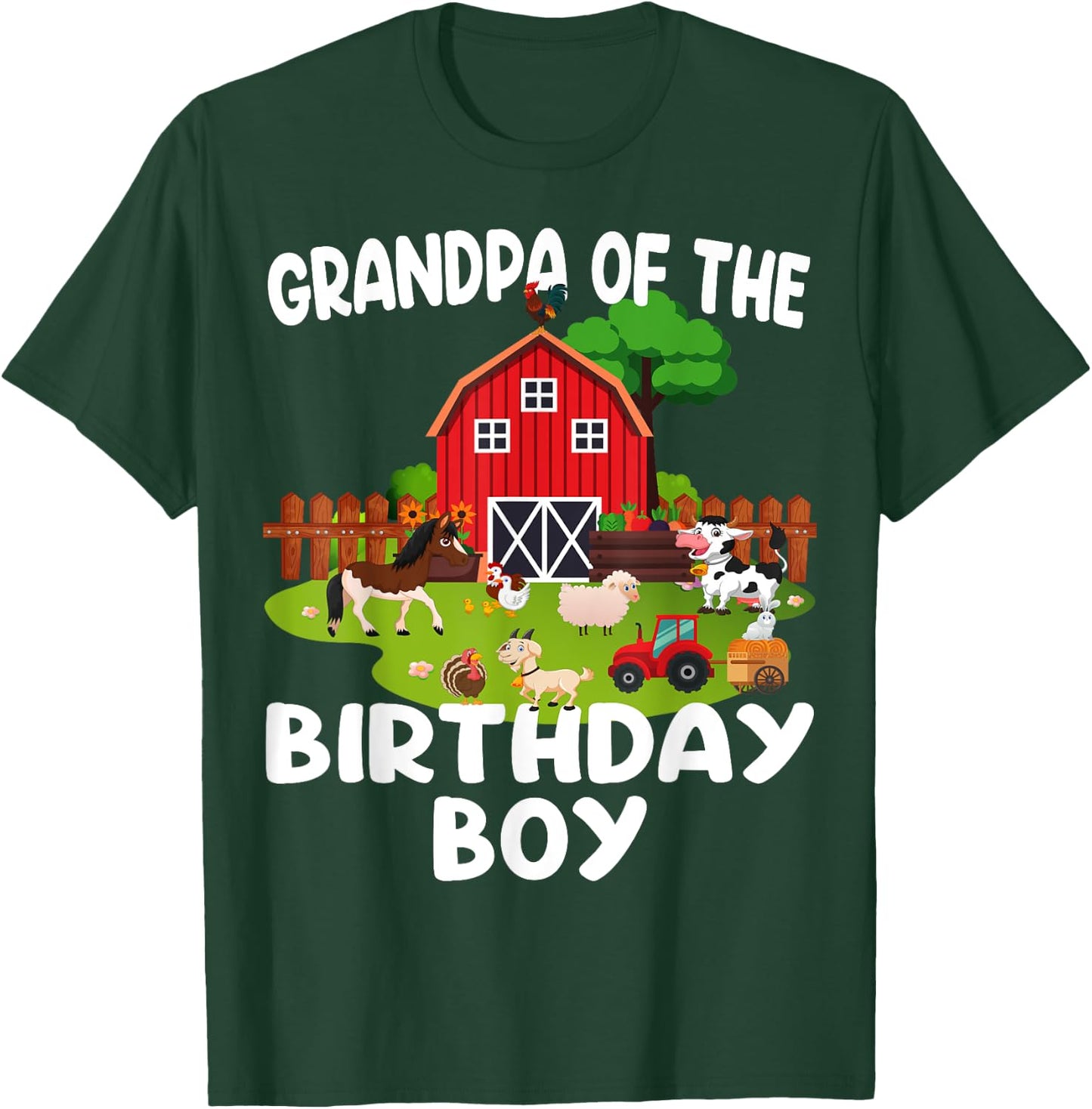 Barnyard Birthday Farm Animals Grandpa Birthday Boy T-Shirt - T-Shirt | Forest