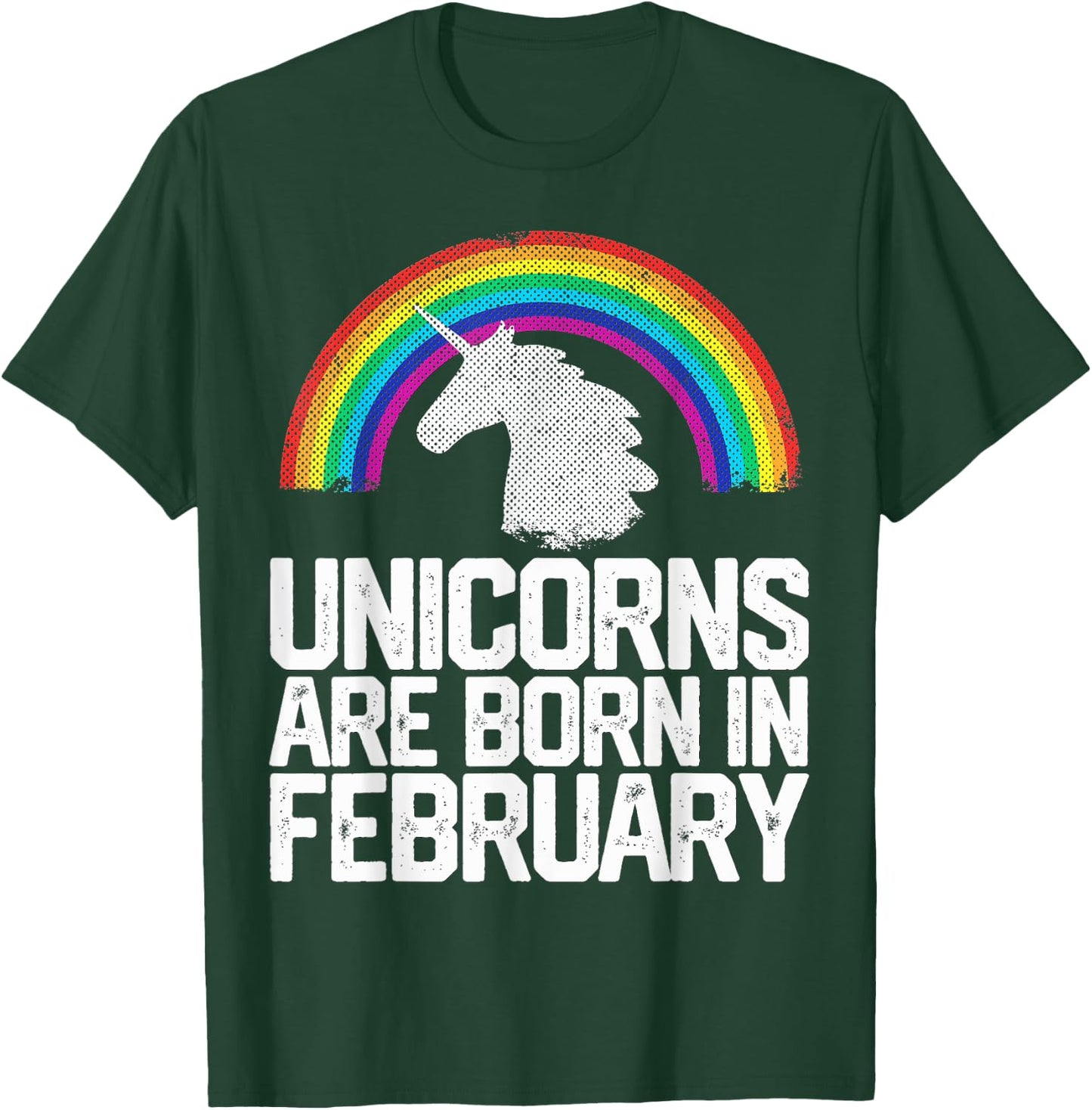 Unicorns Are Born In February Birthday Gift Women Girls Teen T-Shirt - T-Shirt | Forest