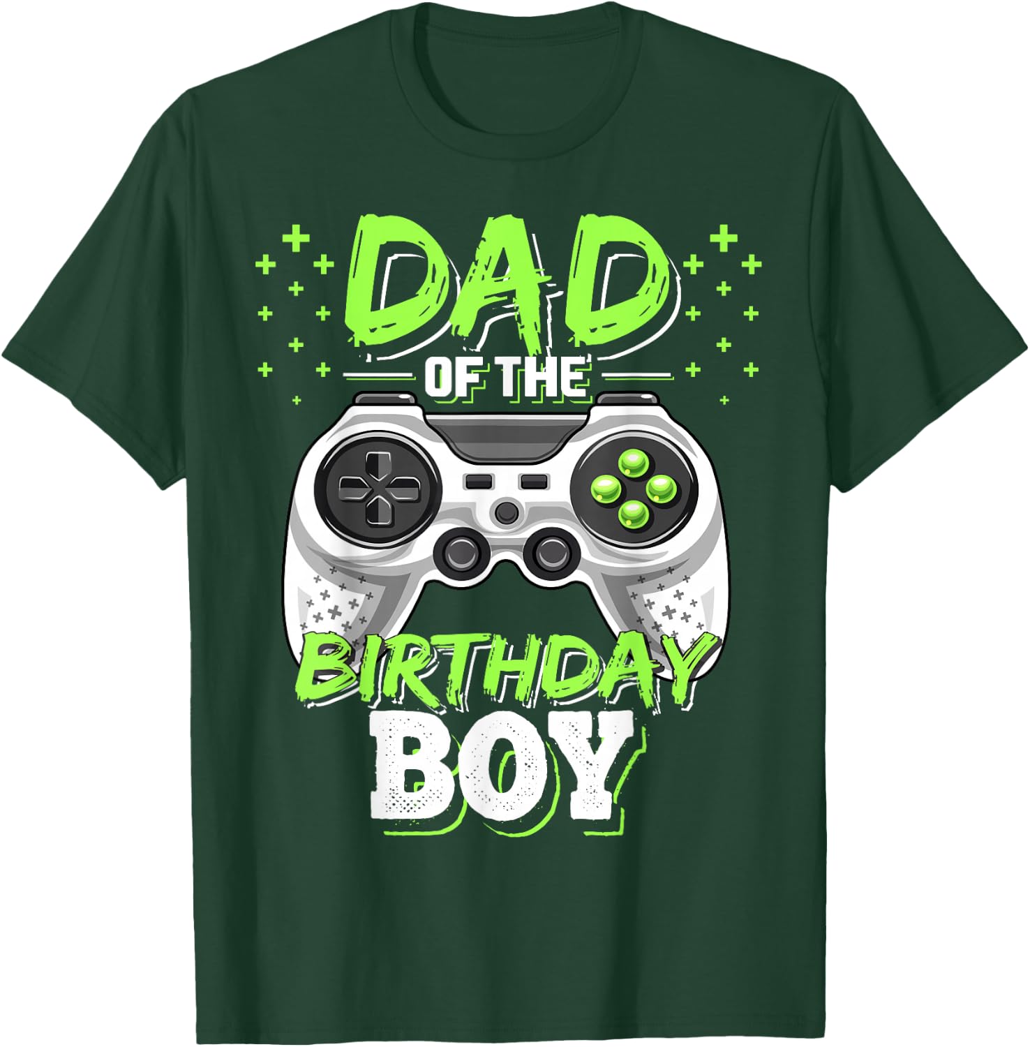 Dad of the Birthday Boy Matching Video Gamer Birthday Party T-Shirt - T-Shirt | Forest